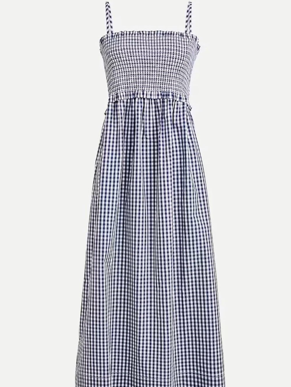 J CREW SMOCKED COTTON POPLIN DRESS IN GINGHAM SIZE MEDIUM